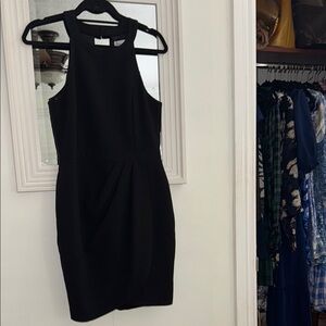 Shilla Elegant Black Sleeveless Tulip Dress